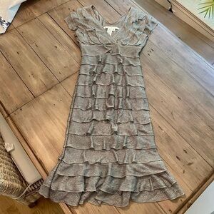 Max Studio Ruffled Tiered Knit Cocktail Dress